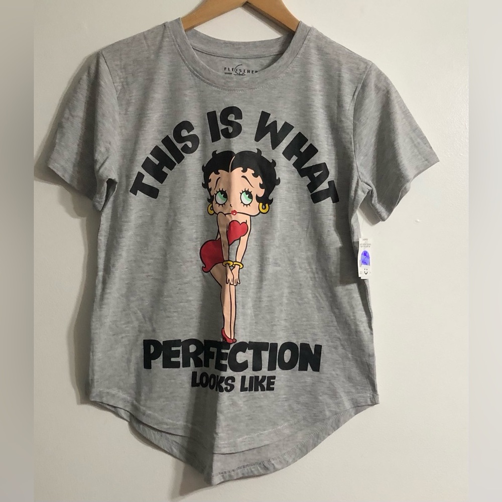 Betty Boop "This Is What Perfection Looks Like" women’s Graphic Tee - Gray.M